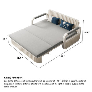 JASIWAY Two-Seaters Sofa Bed Cotton Linen Upholstered Storage with Square Arm