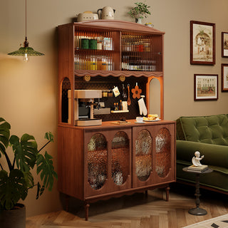 JASIWAY Vintage Solid Wood Sideboard Spacious Storage and Display Cabinet