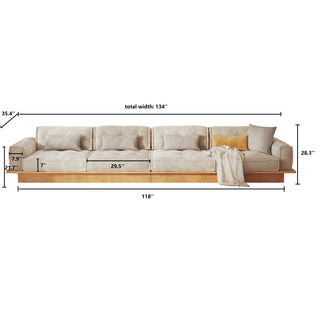 JASIWAY Velvet Sofa Combinable Multi-seater Bottom Drawer Design