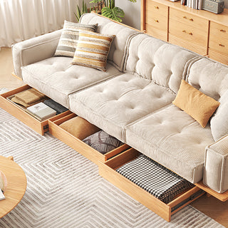 JASIWAY Velvet Sofa Combinable Multi-seater Bottom Drawer Design