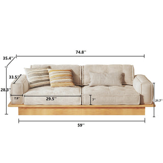 JASIWAY Velvet Sofa Combinable Multi-seater Bottom Drawer Design