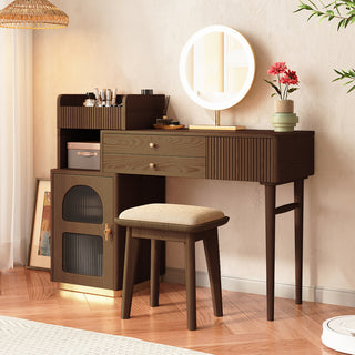 JASIWAY Wooden Dressing Table with LED Mirror