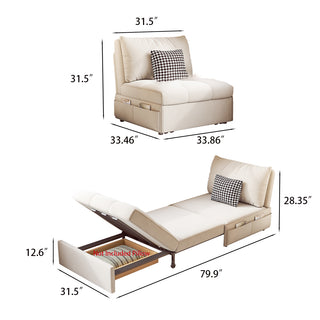 JASIWAY Single Seat Pullout Sofa Bed with Side Pockets