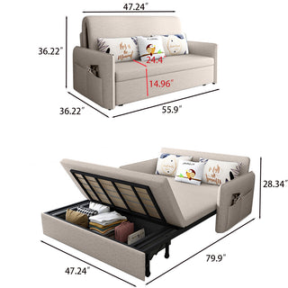 JASIWAY One-seater Loveseat Sleeper Sofa with Storage Pockets