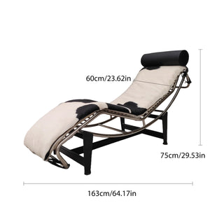 RINGCHEN Modern Adjustable Chaise Chair in Curved Steel Frame–Lead Time within 40 Days