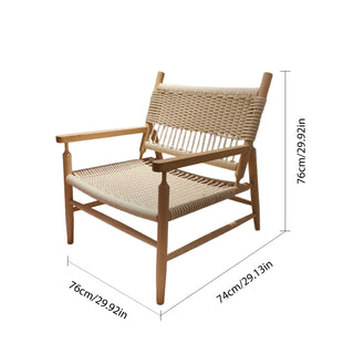 RINGCHEN Natural Style Solid Wood Paper Twine Dining Armchair–Lead Time within 30 Days