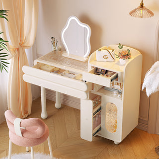 JASIWAY Modern Stretchable Makeup Vanity Dressing Table White