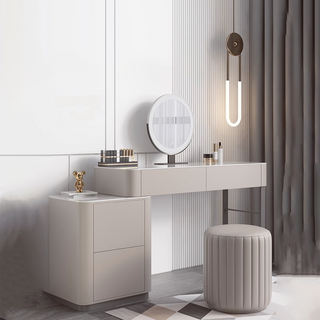 JASIWAY Modern Dressing Table Stool & Mirror Included with Sintered Stone Tabletop